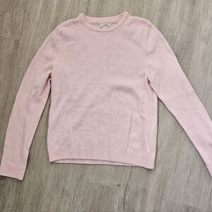 L.L. Bean Women's Soft Pink Crew Neck Sweater 100% Cashmere